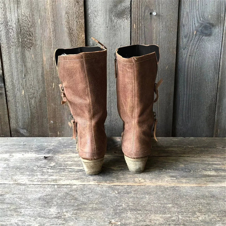 Véronique – Leather Ankle Boots with Side Zip