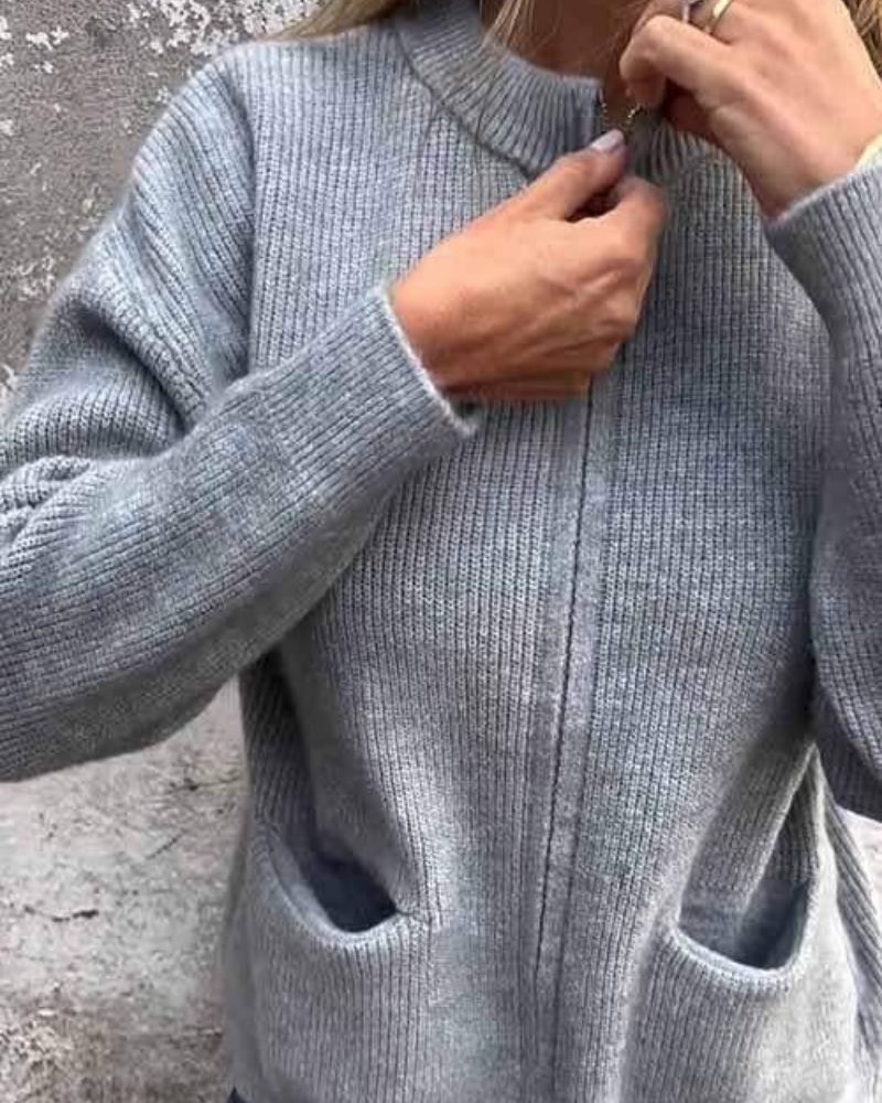 Elena – Autumn Zippered Cardigan