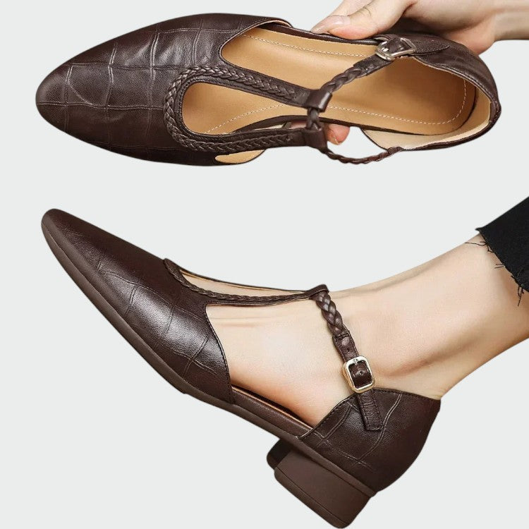 Olivia - Pointed T-Bar Mary Jane Shoes