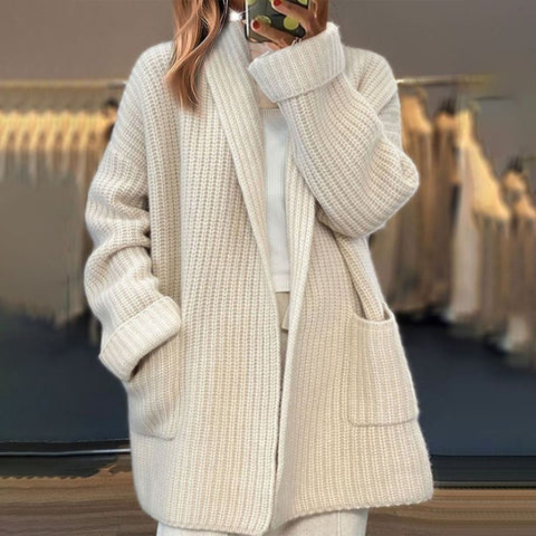 Elodie – Wool Cardigan with Pockets