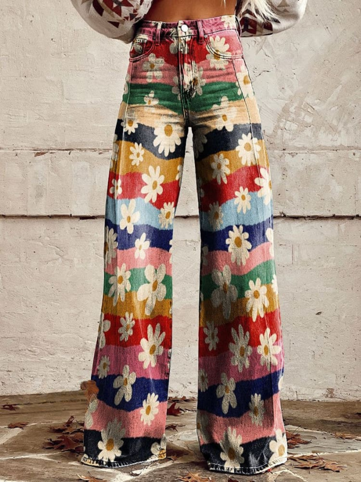 Amelia™ | Retro Floral Baggy Pants