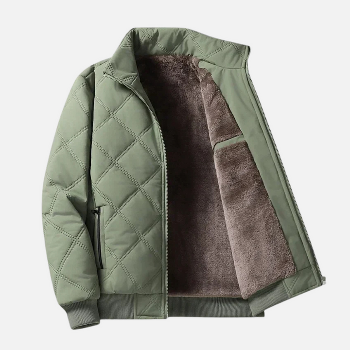 Julien – Diamond Pattern Stand-Up Collar Jacket