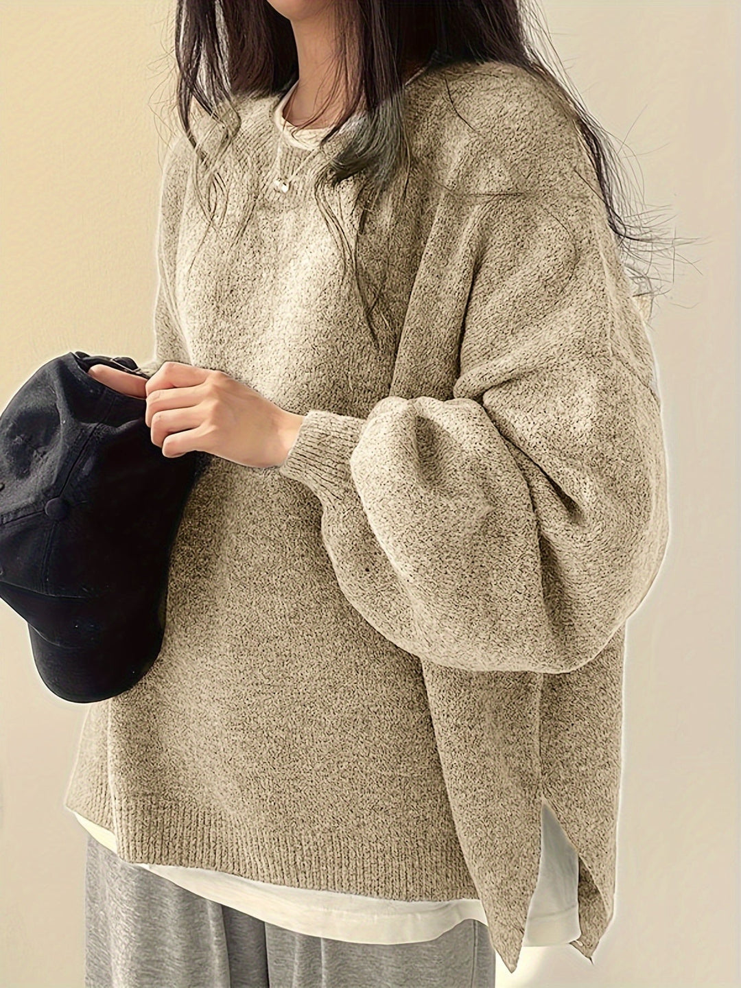 Colette – Round Neck Long Sleeve Sweater