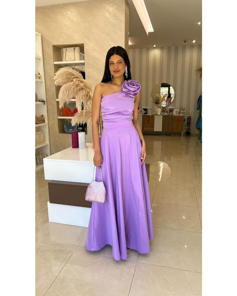 Floral Bloom Sloping Shoulder Dress