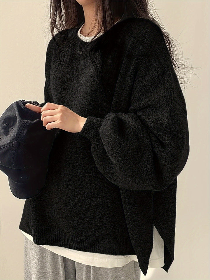 Colette – Round Neck Long Sleeve Sweater