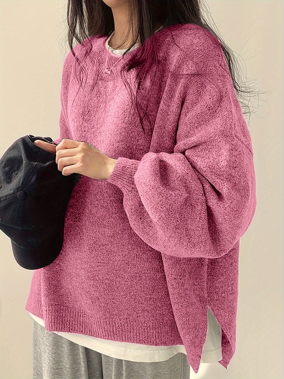 Colette – Round Neck Long Sleeve Sweater