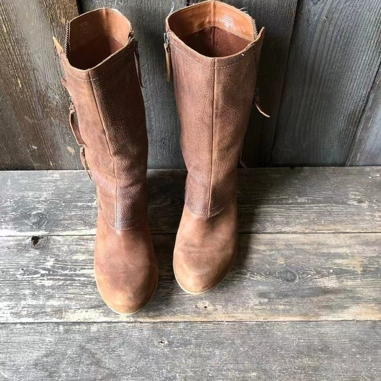 Véronique – Leather Ankle Boots with Side Zip