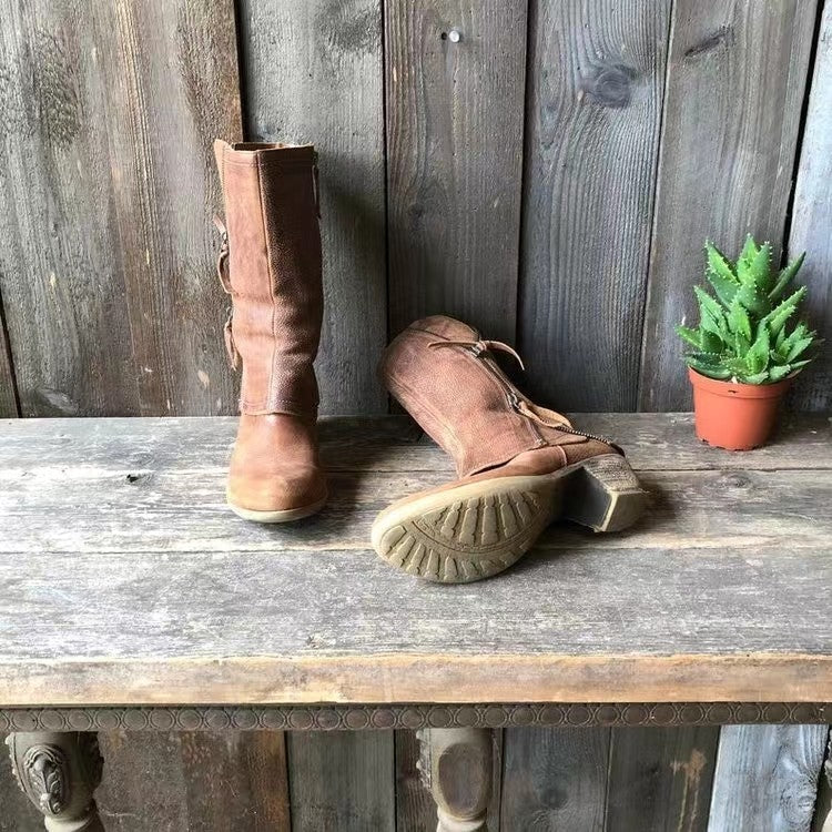 Véronique – Leather Ankle Boots with Side Zip