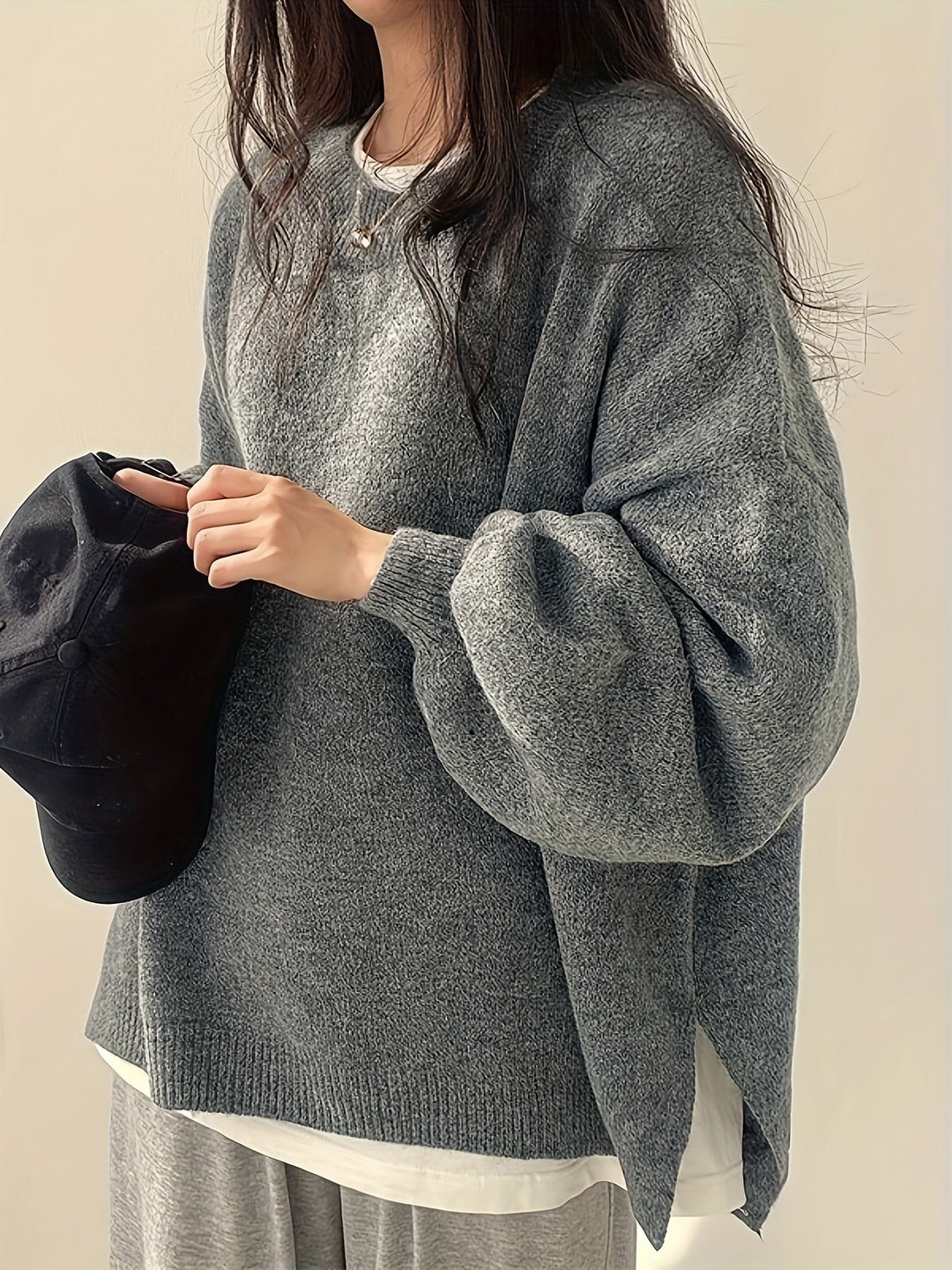 Colette – Round Neck Long Sleeve Sweater