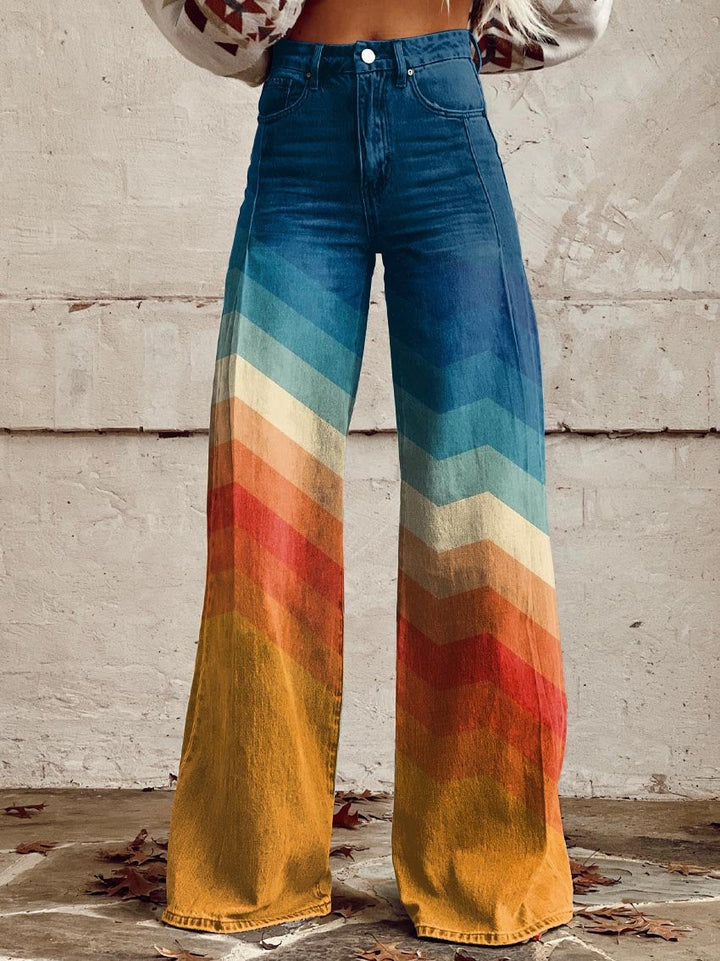 DESIA™ | RETRO CHEVRON BAGGY PANTS