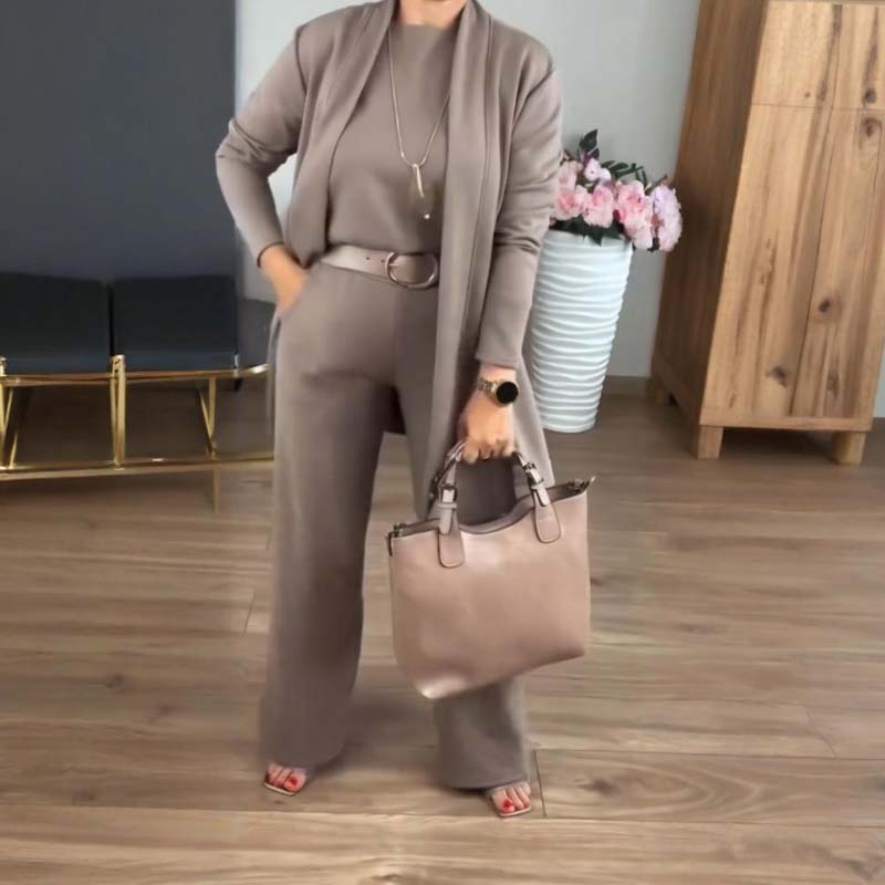 Clarissa – Elegant 3 Piece Set with Long Cardigan