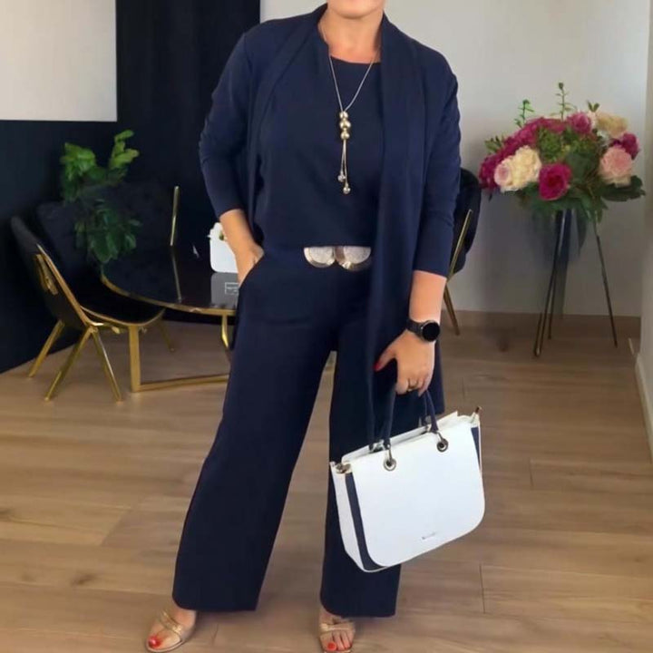Clarissa – Elegant 3 Piece Set with Long Cardigan